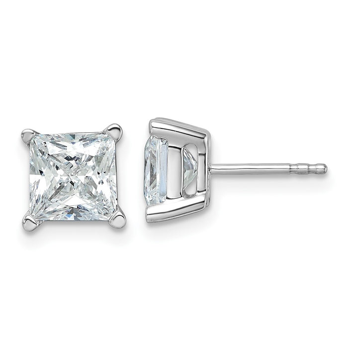 Exclusive 14K White Gold 4ctw Certified Lab-Grown Diamond Stud Earrings - Stylish!-1