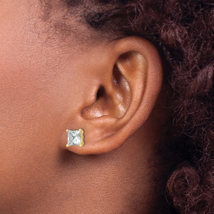 Buy Luxury 14K Yellow Gold 4 Carat Lab Grown Diamond Stud Earrings - VS/SI+-3