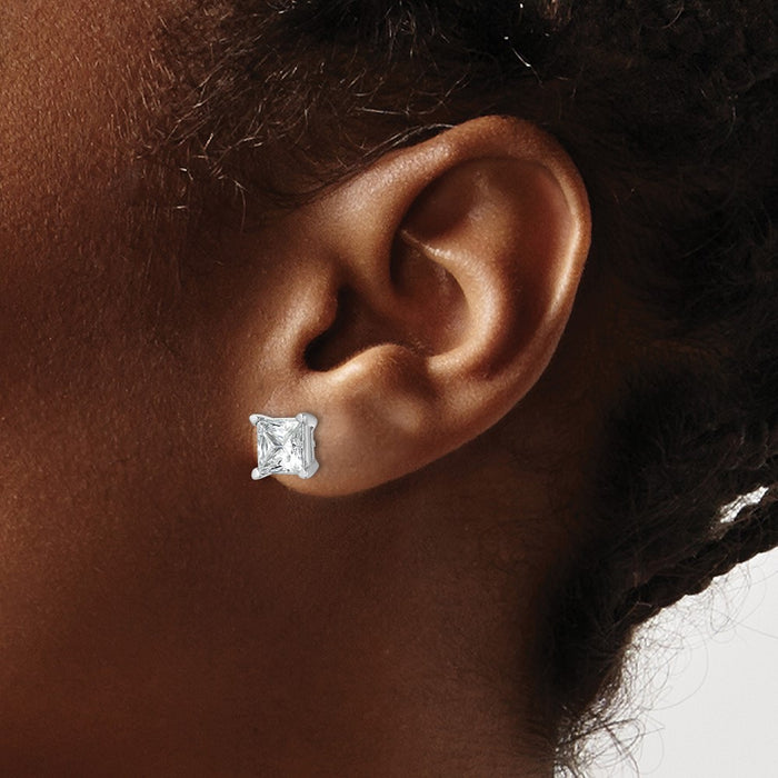 Exclusive 14K White Gold 5 ct Lab-Grown Diamond Stud Earrings - Stylish Quality-3