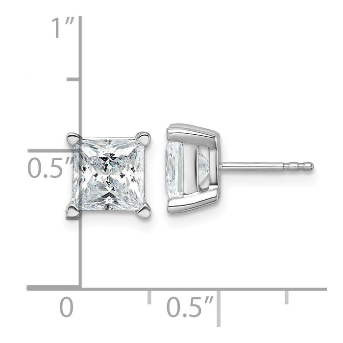High-Quality 14K White Gold 5 Carat Lab-Grown Diamond Stud Earrings - Stylish Value!-4