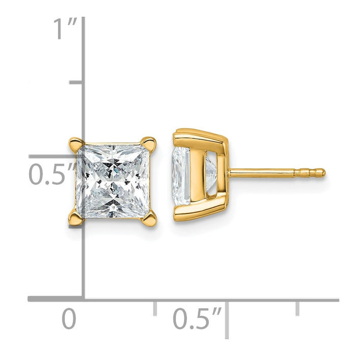 High-Quality 14K Gold 5 Carat Lab Grown Diamond Stud Earrings - Stylish Value!-4
