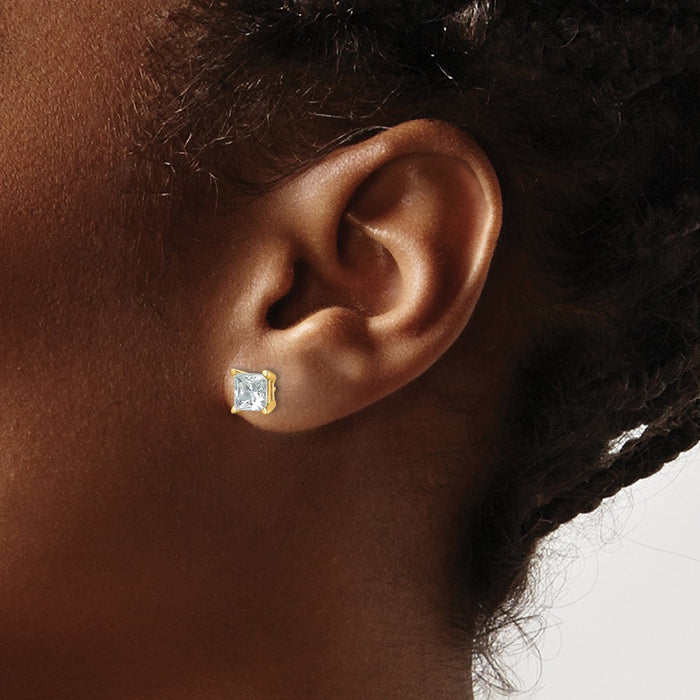 Buy Exclusive 14K Yellow Gold 2 Carat Lab-Grown Diamond Stud Earrings-3