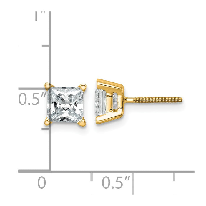 Buy Exclusive 14K Yellow Gold 2 Carat Lab-Grown Diamond Stud Earrings-4