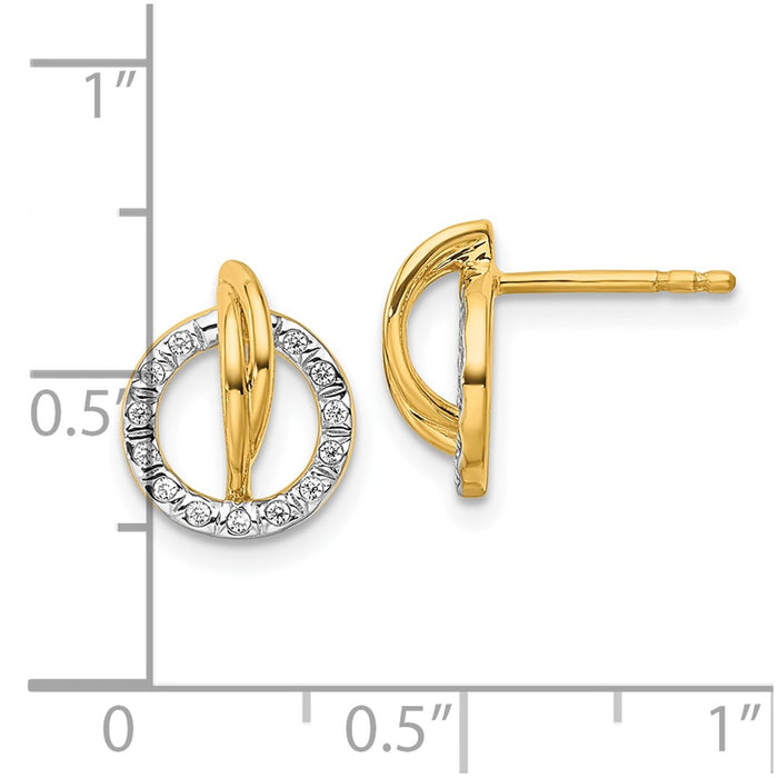 Shop Stylish 14K Gold Polished Diamond Open Circle Drop Earrings - Value Design-3