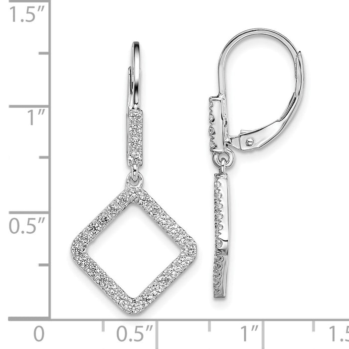Buy Stylish 14K White Gold 1/2 Carat Lab-Grown Diamond Dangle Earrings-4