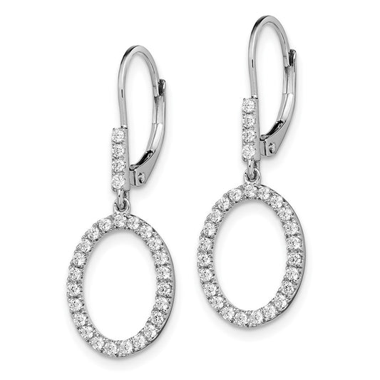 Buy Exclusive 14K White Gold Oval Dangle Earrings - 1/2 Carat Lab-Grown Diamond