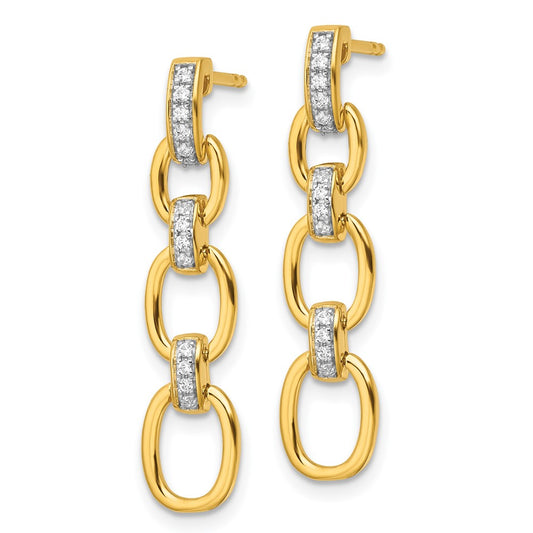 Shop Stylish 14K Gold Dangle Earrings with 1/6 Carat Lab-Grown Diamonds