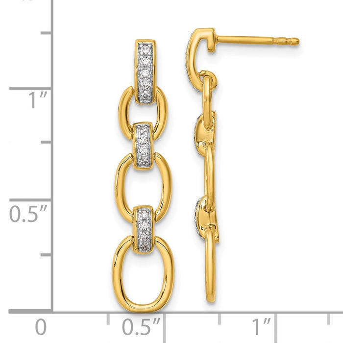 Shop Stylish 14K Gold Dangle Earrings with 1/6 Carat Lab-Grown Diamonds-4