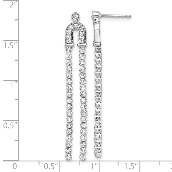 High-Quality 14K White Gold 2-Carat Lab-Grown Diamond Dangle Earrings - Stylish Value-4