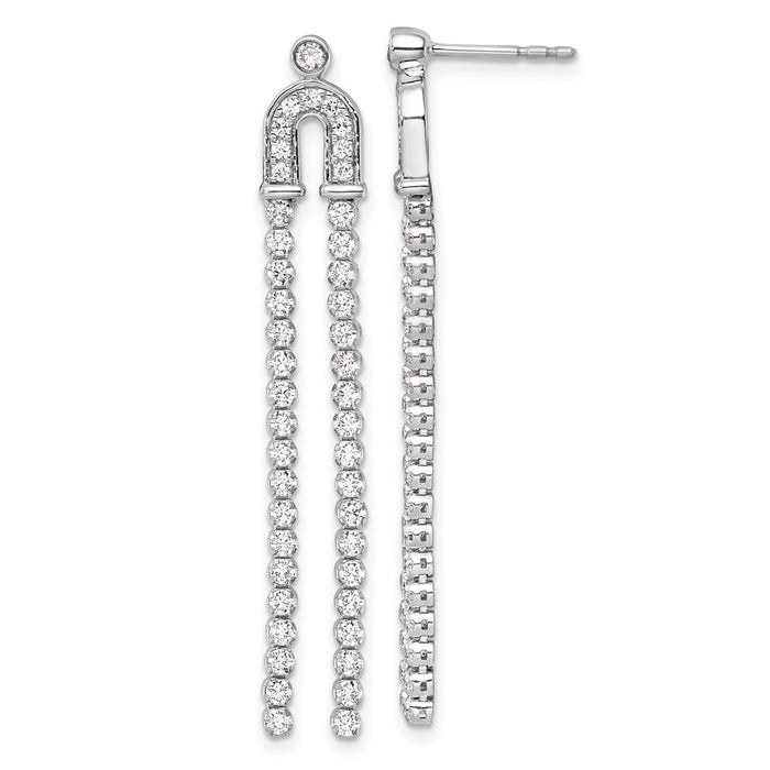 High-Quality 14K White Gold 2-Carat Lab-Grown Diamond Dangle Earrings - Stylish Value-1