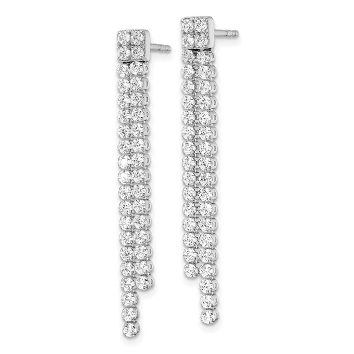 High-Quality 1.875 Carat Lab-Grown Diamond Dangle Earrings in 14K White Gold-2