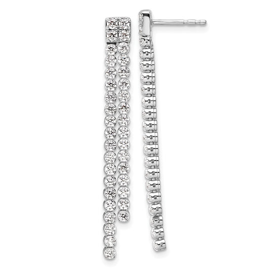 High-Quality 1.875 Carat Lab-Grown Diamond Dangle Earrings in 14K White Gold