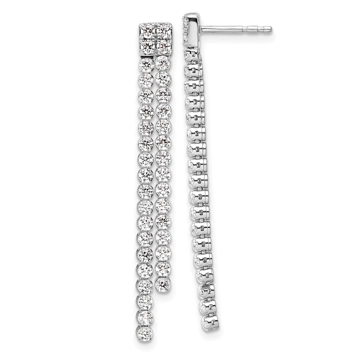 High-Quality 1.875 Carat Lab-Grown Diamond Dangle Earrings in 14K White Gold-1