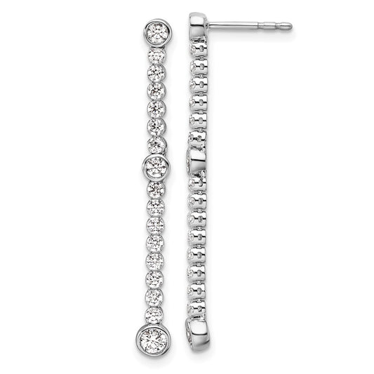 Exclusive 14K White Gold 1 Carat Lab-Grown Diamond Dangle Earrings - Stylish Value