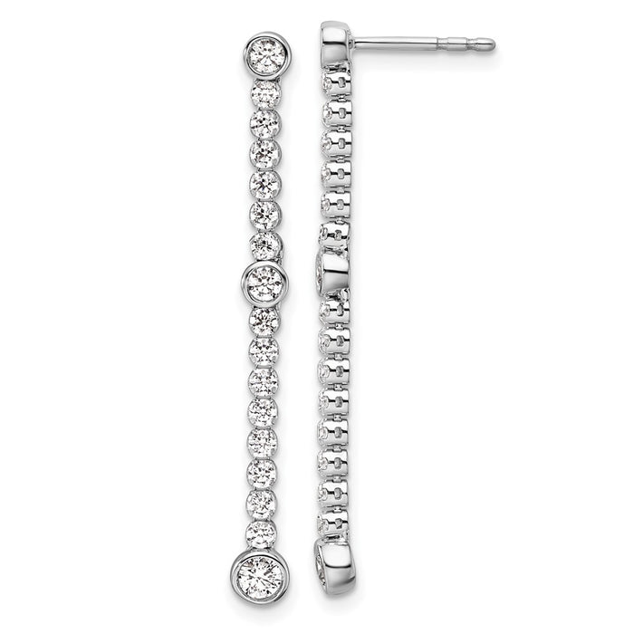 Exclusive 14K White Gold 1 Carat Lab-Grown Diamond Dangle Earrings - Stylish Value-1