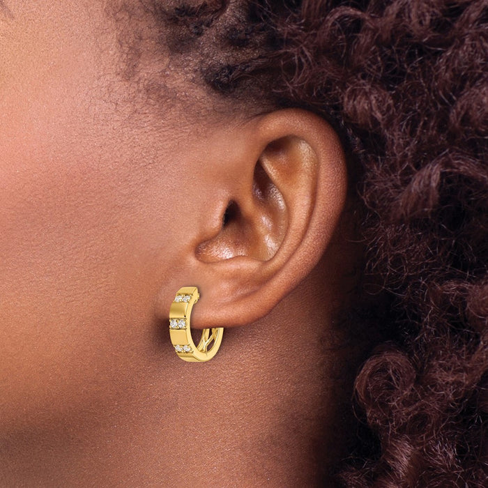 Buy Stylish 14K Gold Hinged Hoop Earrings with 1/3 Carat Lab-Grown Diamond-3