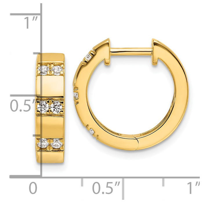 Buy Stylish 14K Gold Hinged Hoop Earrings with 1/3 Carat Lab-Grown Diamond-4
