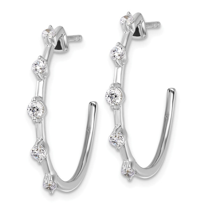 Exclusive 14K White Gold C-Hoop Earrings with 3/8 Carat Lab-Grown Diamonds-2
