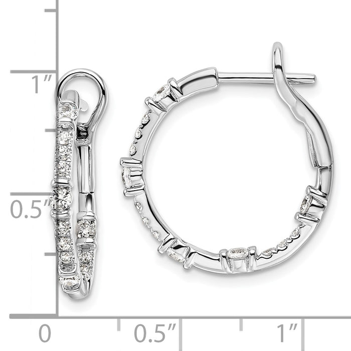 Buy Stylish 14K White Gold Hoop Earrings with 3/4 Carat Lab-Grown Diamonds-4