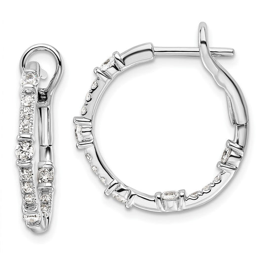 Buy Stylish 14K White Gold Hoop Earrings with 3/4 Carat Lab-Grown Diamonds