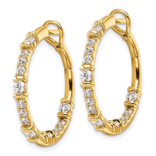 High-Quality 14K Gold 1.5 Carat Lab-Grown Diamond Hoop Earrings - Stylish Value!