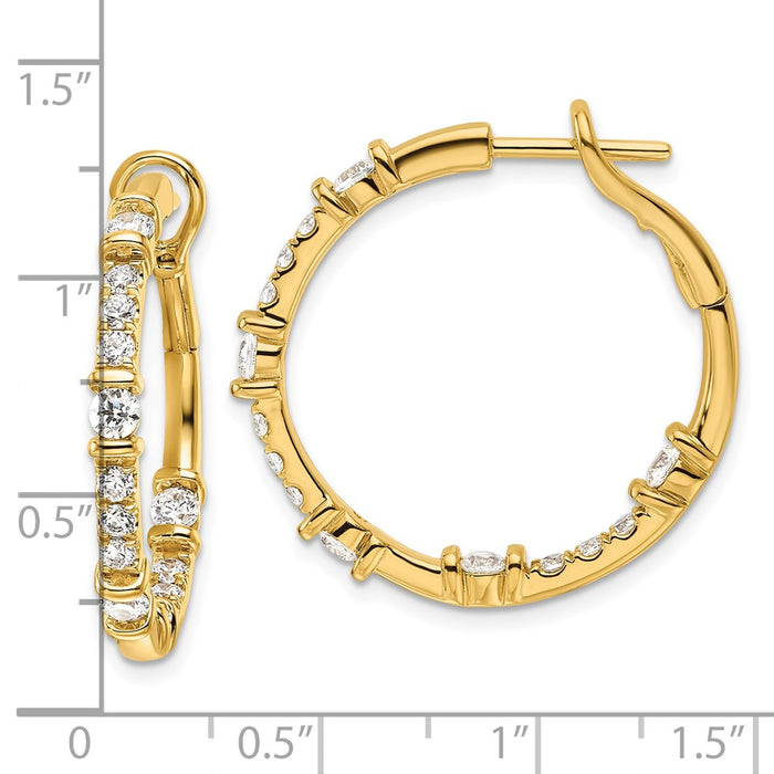 High-Quality 14K Gold 1.5 Carat Lab-Grown Diamond Hoop Earrings - Stylish Value!-4
