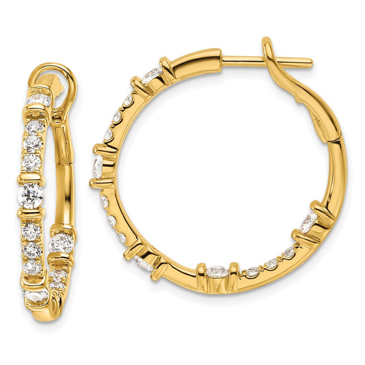 High-Quality 14K Gold 1.5 Carat Lab-Grown Diamond Hoop Earrings - Stylish Value!