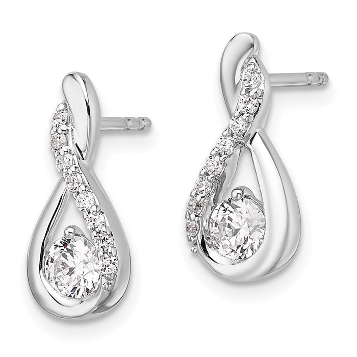 Exclusive 14K White Gold Diamond Teardrop Stud Earrings - Stylish Luxury-2