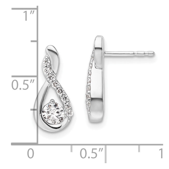 Exclusive 14K White Gold Diamond Teardrop Stud Earrings - Stylish Luxury-3