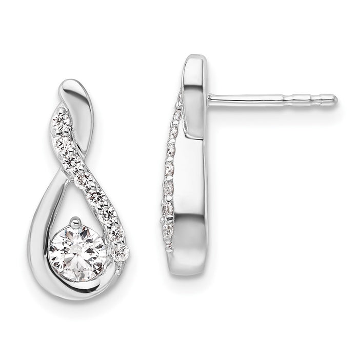 Exclusive 14K White Gold Diamond Teardrop Stud Earrings - Stylish Luxury-1