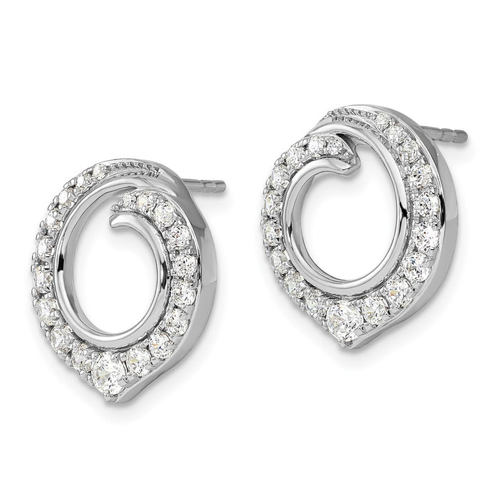 Shop Stylish 14K White Gold 1 Carat Lab-Grown Diamond Circle Earrings-2