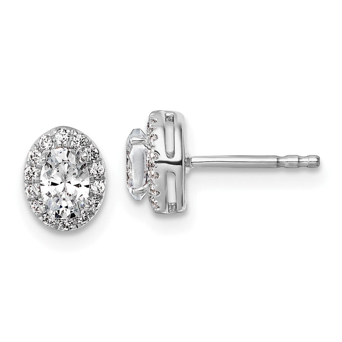 Shop Exclusive 14K White Gold Oval Halo Earrings with 5/8 Carat Diamonds-1