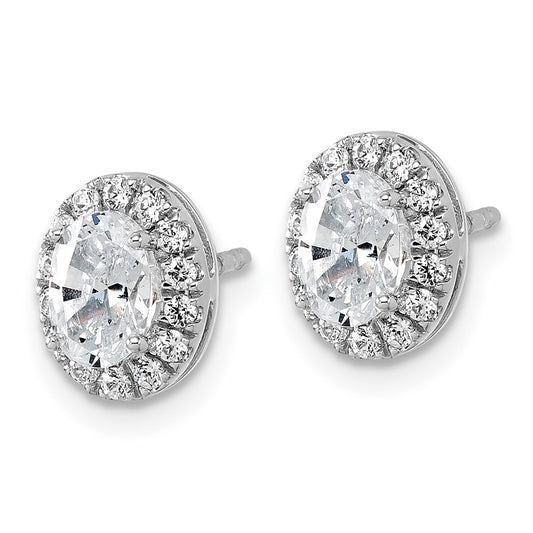 Exclusive 14K White Gold Oval Halo Earrings | 1 Carat Lab-Grown Diamond Value