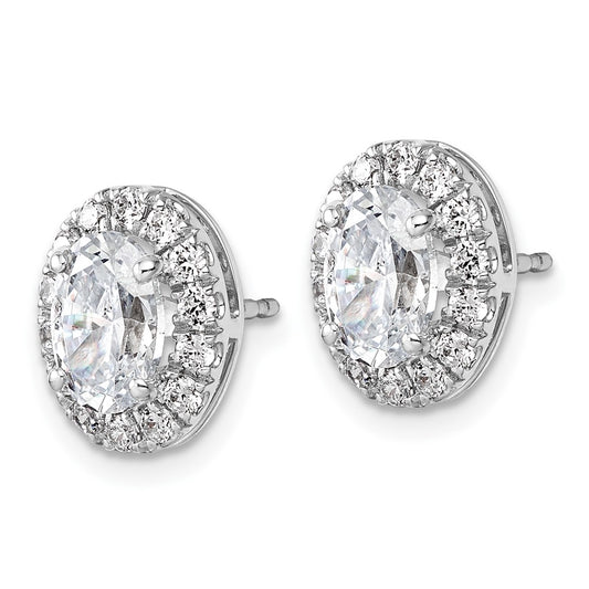 Buy Exclusive 14K White Gold Semi-Mount Oval Halo Earrings, 2.5 Carat Diamonds