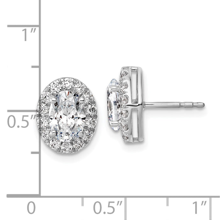 Buy Exclusive 14K White Gold Semi-Mount Oval Halo Earrings, 2.5 Carat Diamonds-4
