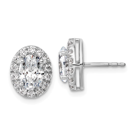 Buy Exclusive 14K White Gold Semi-Mount Oval Halo Earrings, 2.5 Carat Diamonds