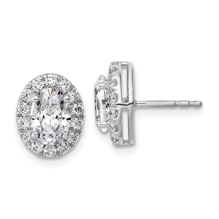 Buy Exclusive 14K White Gold Semi-Mount Oval Halo Earrings, 2.5 Carat Diamonds-1