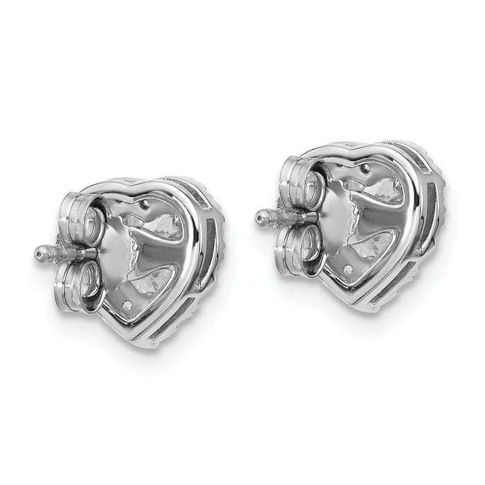Exclusive 14K White Gold Heart Halo Earrings - 1.25 Carat Lab-Grown Diamonds-4
