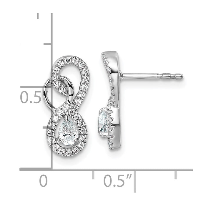High-Quality 14K White Gold Diamond Infinity Drop Earrings - Stylish Value!-3
