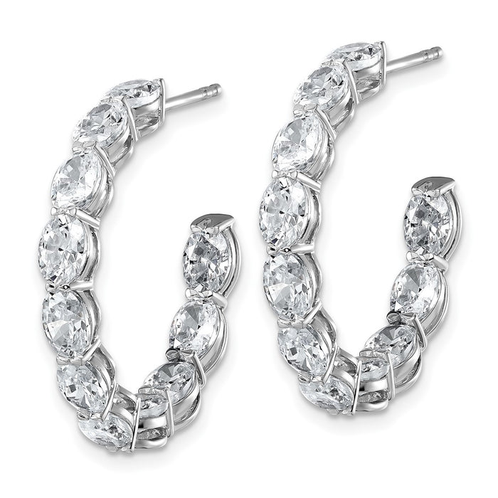 Shop Exclusive 14K White Gold 6-Carat Lab-Grown Diamond Oval Hoop Earrings-2