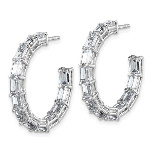 Buy Stylish 14K White Gold Inside-Out Hoop Earrings with 6.5 Carat Lab-Grown Diamonds