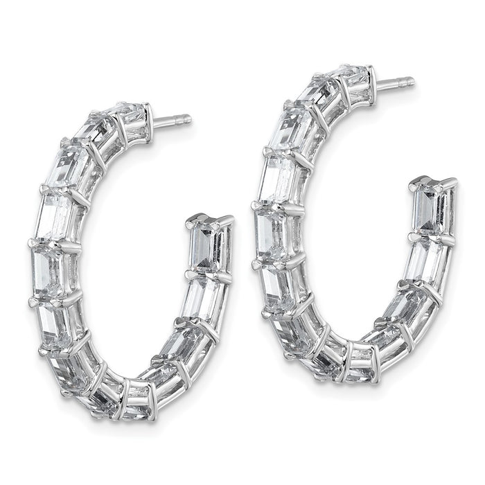 Buy Stylish 14K White Gold Inside-Out Hoop Earrings with 6.5 Carat Lab-Grown Diamonds-2