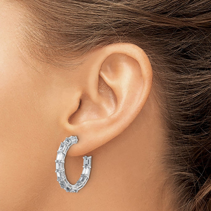 Buy Stylish 14K White Gold Inside-Out Hoop Earrings with 6.5 Carat Lab-Grown Diamonds-3
