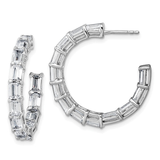 Buy Stylish 14K White Gold Inside-Out Hoop Earrings with 6.5 Carat Lab-Grown Diamonds