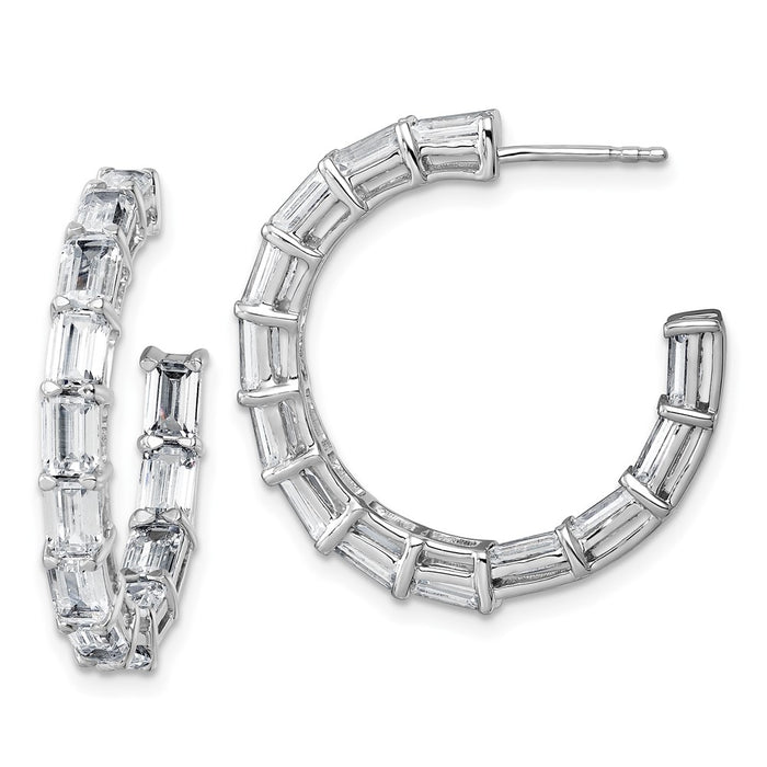 Buy Stylish 14K White Gold Inside-Out Hoop Earrings with 6.5 Carat Lab-Grown Diamonds-1