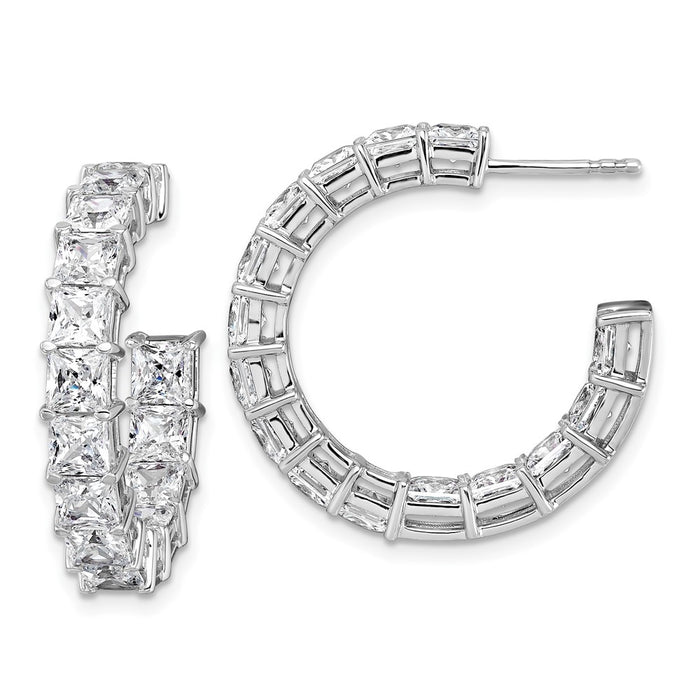 High-Quality 14K White Gold 8.33 Carat Lab-Grown Diamond Hoop Earrings - Luxury!-1