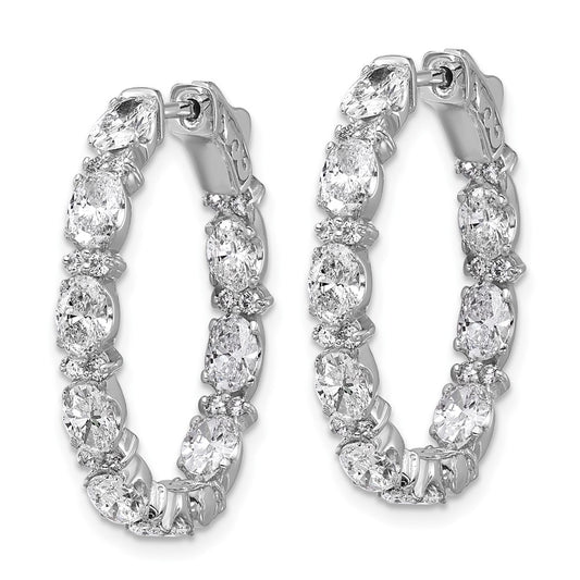 Shop Exclusive 14K Gold Oval & Round Diamond Inside-Out Hoop Earrings - Stylish Value