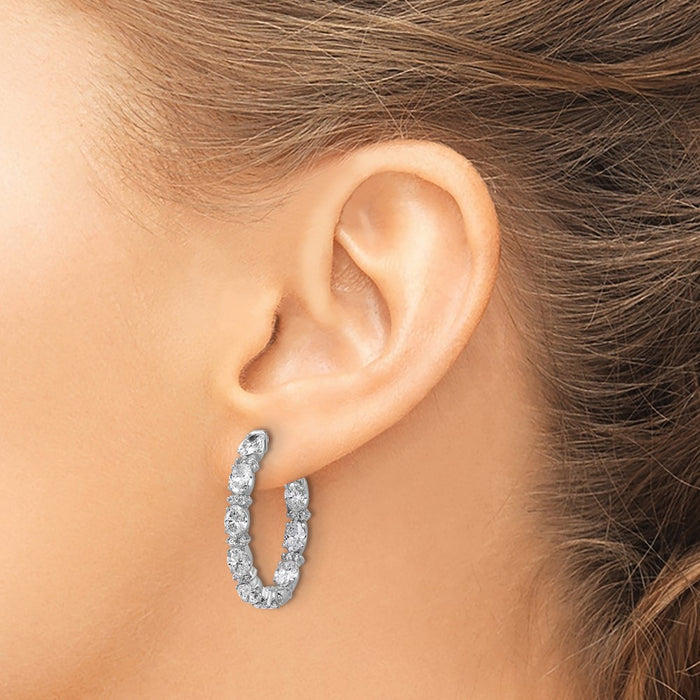 Shop Exclusive 14K White Gold Inside-Out Hoop Earrings with VS/SI Diamonds-3