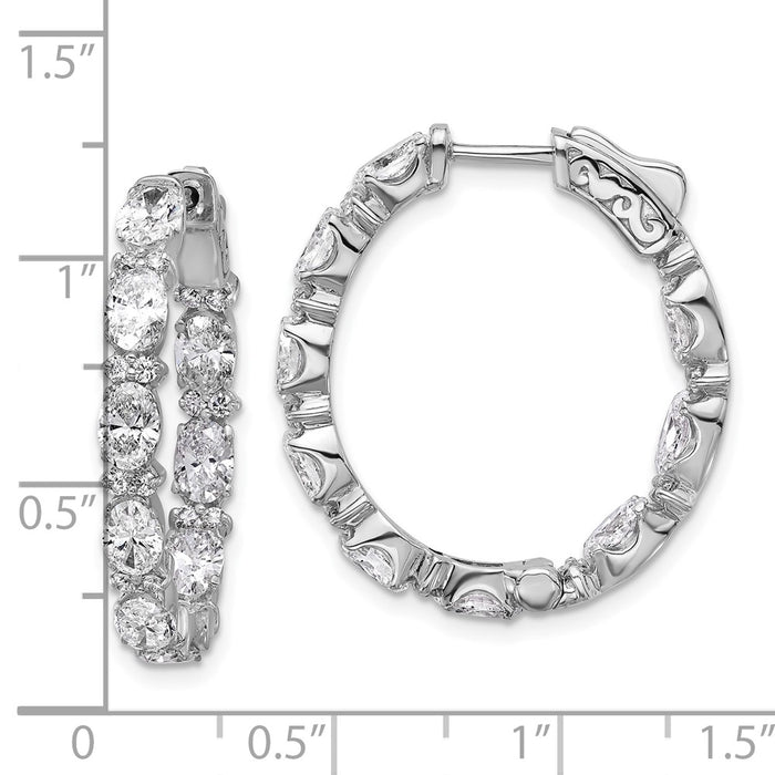 Shop Exclusive 14K Gold Oval & Round Diamond Inside-Out Hoop Earrings - Stylish Value-5