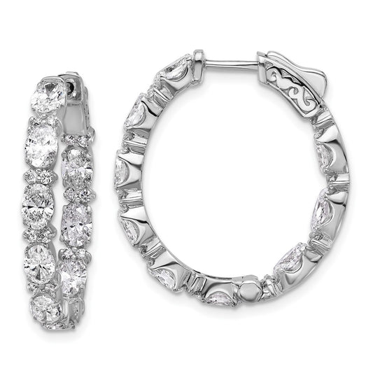 Shop Exclusive 14K White Gold Inside-Out Hoop Earrings with VS/SI Diamonds